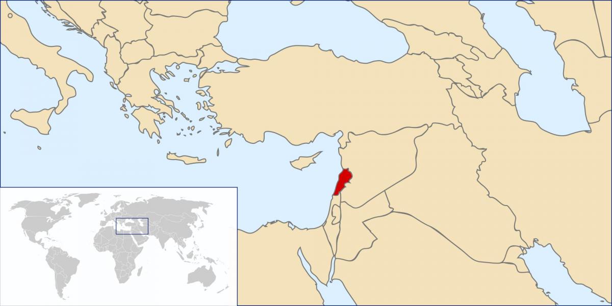 map of Lebanon world 