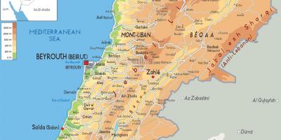 Map of Lebanon physical