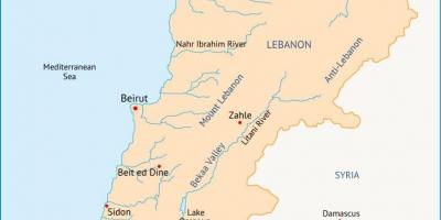 Lebanon rivers map