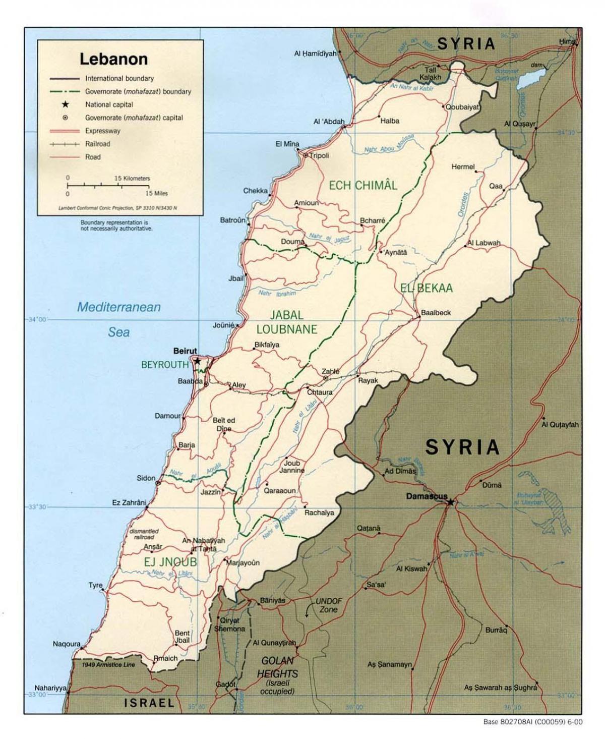 map Lebanon